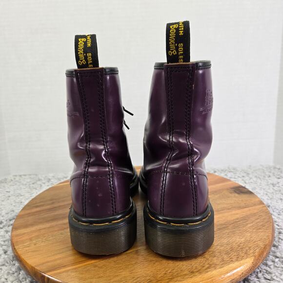 Vtg Dr. Martens Made in England 1460 Purple Leather Trench Combat Boot UK 3 US 5 - Picture 2 of 15